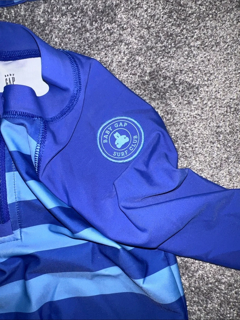 GAP Blue Striped Baby Rash Guard Swim Set